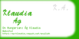 klaudia ag business card
